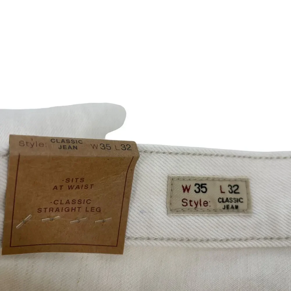 J.Crew Men's Classic summerweight jean Cotton Linen Natural Ecru 35 x 32 NWT